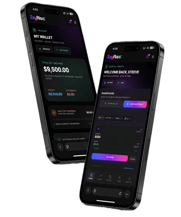 EzyRise Mobile App Mockup